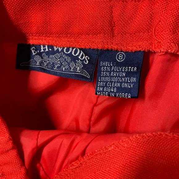 NWOT E.H. Woods Red Blazer and Pleated Skirt Set Sixe 8 - Picture 4 of 12